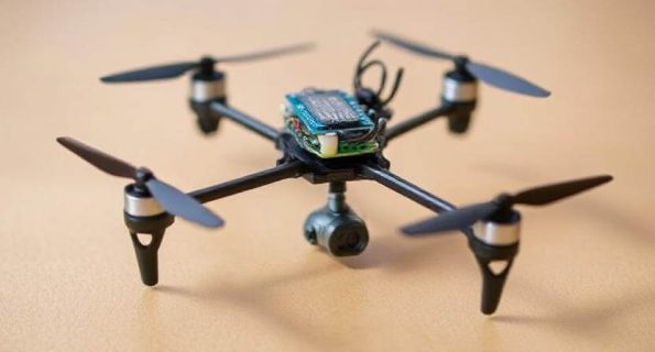 DIY arduino drone setup on workbench